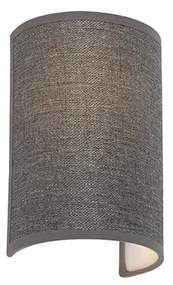 Moderne wandlamp grijs - Simple Drum Jute