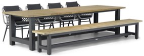 Tuinset 8 personen 260 cm Wicker Zwart Lifestyle Garden Furniture Dolphin/San