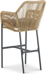 Barstoel Aluminium/rope Taupe-naturel-bruin De Laan Marbella
