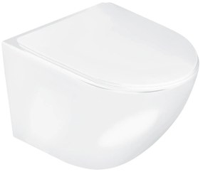 Kerra Delos randloos hangend toilet met softclose zitting wit