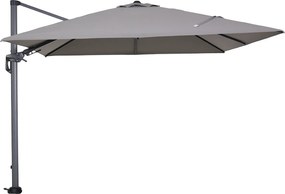 Garden Impressions Hawaii zweefparasol 300x300 cm - frame carbon black - licht grijs doek