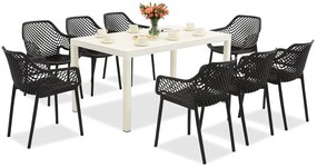 King/Aria wit en antraciet tuinmeubelset voor 8 personen Bica