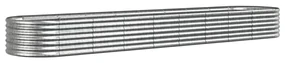 vidaXL Plantenbak 368x80x36 cm gepoedercoat staal zilverkleurig