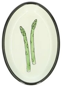 Schaaltje ovaal, emaille, asperges, 19 x 13 x 3 cm