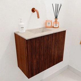 Mondiaz Joya DLux 50cm toiletmeubel ruby met wastafel faye links zonder kraangat frappe