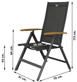 Hartman verstelbare tuinstoel Napoli - Teak armleuning