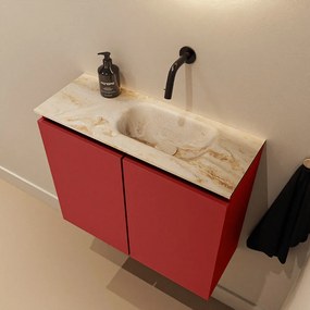 Mondiaz Ture DLux toiletmeubel 60cm fire met wastafel frappe rechts zonder kraangat