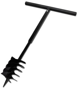 vidaXL Grondboor met handvat en schroefkop 180 mm (zwart)