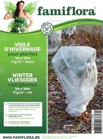 Famiflora winter vliesdoek voor planten 1x16m – 17 g/m² – Vorstbescherming – Ademend – UV-bestendig