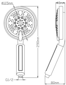 Mueller Dio verstelbare handdouche 10cm chroom