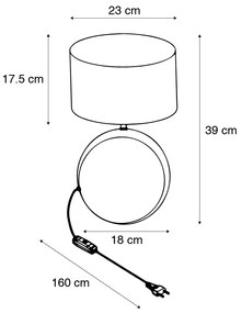 Landelijke tafellamp brons met zwart 39 cm - Kygo Landelijk E14 ovaal Binnenverlichting Lamp