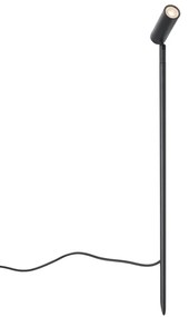 Buitenlamp Prikspot zwart 80cm incl. LED verstelbaar IP65 incl. snoer en stekker - Carl Modern IP65 Buitenverlichting rond