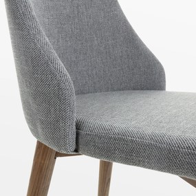 Kave Home Rosie Eetkamerstoel Walnoot Hout Lichtgrijs