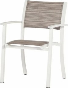 4 Seasons Outdoor Ricci stoel stripes (showroommodel) Tuinstoel   Wit weerbestendig