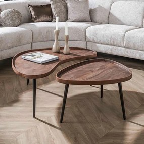 Organische Salontafels Met Metaal Frame - 103 X 55cm.