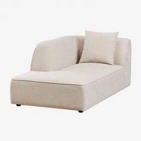 Linker Chaise Longue Voor Cardea Gestoffeerde Modulaire Bank Stof Chenille Beige – Crème - Sklum