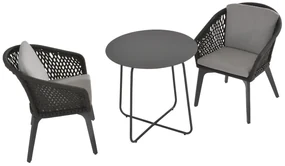 4 Seasons Outdoor | Belize dining set met dali bistro tafel Ø 73 cm Tuinset antraciet weerbestendig