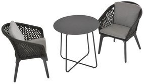 4 Seasons Outdoor | Belize dining set met dali bistro tafel Ø 73 cm  Tuinset    antraciet weerbestendig