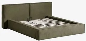 Bed Met Opklapbare Gestoffeerde Boxspring Lunari Stof Leger Groen & 180 X 200 Cm & Zonder Matras - Sklum