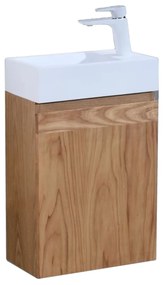 Fonteinkast Sanilux Wood Keramiek Softclose deur 41x23x70cm Rechts draaiend