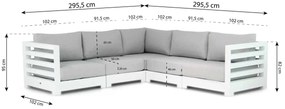 Hoek loungeset 5 personen Aluminium Wit  Santika Furniture Santika Phantom