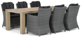 Tuinset 6 personen 240 cm Wicker Zwart Garden Collections Venerdi/Brighton