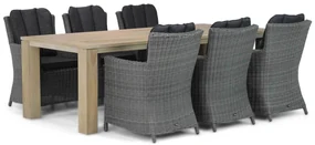 Tuinset 6 personen 240 cm Wicker Zwart Garden Collections Venerdi/Brighton