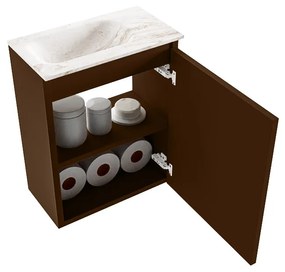 Mondiaz Ture DLux toiletmeubel 40cm rust met wastafel frappe links zonder kraangat