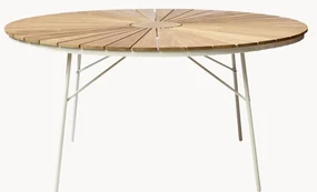 Ronde tuintafel Ellen met teakhouten tafelblad, in verschillende formaten