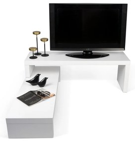 TemaHome Cliff Uitschuifbaar Tv-meubel Mat Wit - 125x38x20cm.