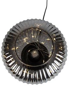 Art Deco tafellamp zwart met smoke glas incl. E27 lichtsnoer - Karel Art Deco E27 rond Binnenverlichting Lamp