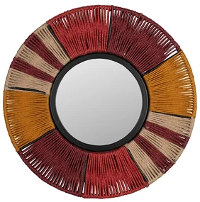 Dutchbone Surya Rope S Ronde Spiegel Kleurrijk Touw 40 Cm - 40x40cm