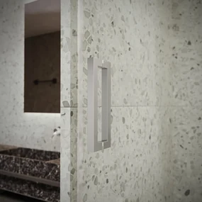 Saniclear Modern douchecabine 90x80 met 80cm deur anti-kalk chroom