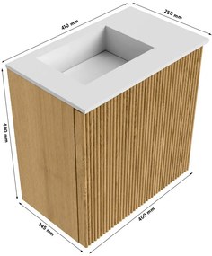 Mondiaz Joya 40cm toiletmeubel dusk met wastafel faye links zonder kraangat urban