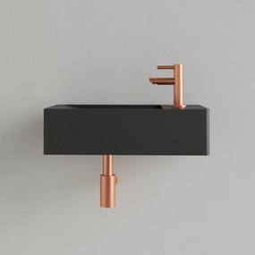 Sanigoods Luko fontein 40x22cm rechts met kraangat mat zwart