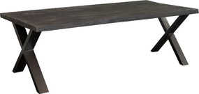 Eettafelblad massief Mango zwart - 240 x 100 x 78 cm - Bladdikte 4,0 cm