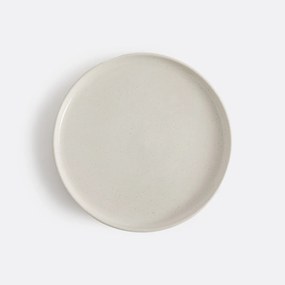 Set van 6 gespikkelde platte borden van steengoed Tecka