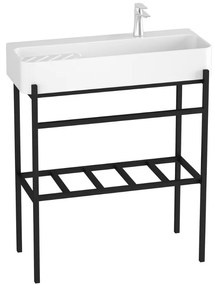 Badstuber Delta witte wastafel 80x31x80cm met zwarte poten