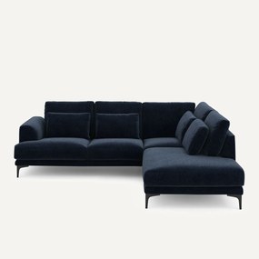 Hoekbank rechts in chenille fluweel, Marsile