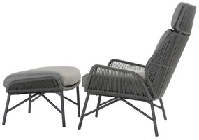 4 Seasons Outdoor Carthago balkonset platinum 2-delig * SALE *  LoungestoelVoetenbank    antraciet weerbestendig