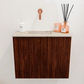 Mondiaz Joya DLux 50cm toiletmeubel ruby met wastafel faye links zonder kraangat frappe