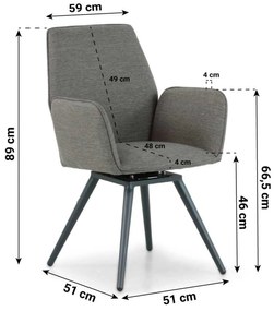 Tuinset 6 personen 220 cm Outdoor textiel Grijs Lifestyle Garden Furniture Andorra/Azzurro
