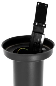 Moderne buitenlamp paal donkergrijs met opaal 110 cm IP44 - Rox