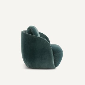 Fauteuil in fluweel, bolvormig, Alpine