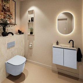 Mondiaz Ture DLux toiletmeubel 60cm clay met wastafel ostra rechts met kraangat