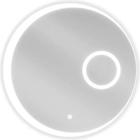 Mexen Ella verlichte badkamer spiegel met cosmetica spiegeltje, rond 60 cm, LED 6000K, anti-condens - 9811-060-060-611-00
