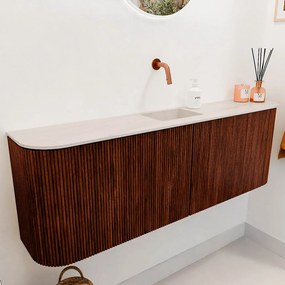Mondiaz Joya DLux 125cm toiletmeubel ronding links/rechts ruby met wastafel faye midden zonder kraangat meli
