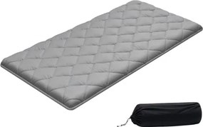 VEVOR Japanse futonmatras (2032 x 991 x 89 mm), opvouwbare tatami (eenpersoonsbedformaat), vloermatras met opbergtas en bevestigingsmateriaal, 9-laags slaapmat voor meditatie en yoga, grijs