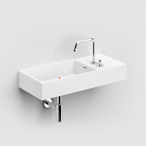 Clou Wash Me wastafel solid surface 75cm rechts wit mat