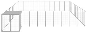 vidaXL Hondenkennel 31,46 m² staal zilverkleurig